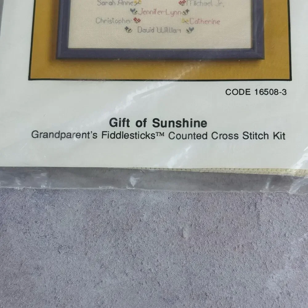 Fiddlesticks Counted Cross Stitch Kit from Current Grandparent Floral Wreath NEW